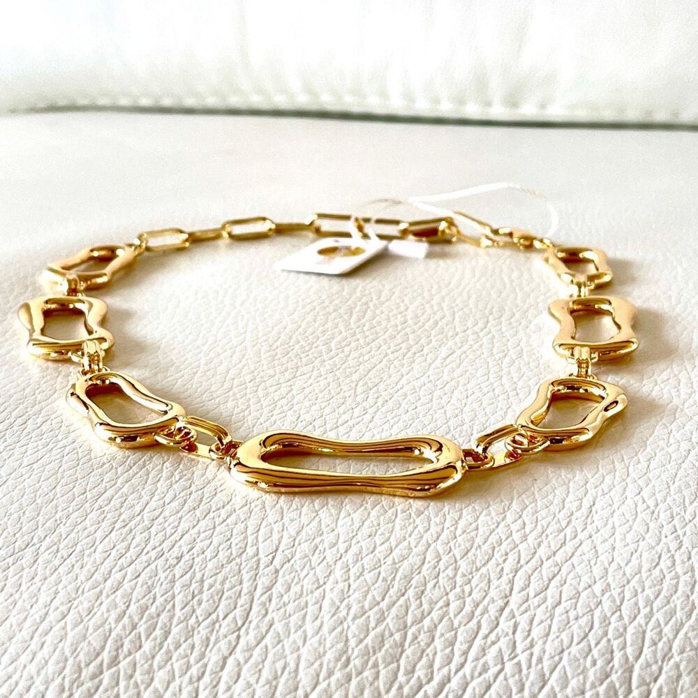NWT Gorgeous Rare Gemilli Molten Links Gold Necklace - Picture 5 of 12